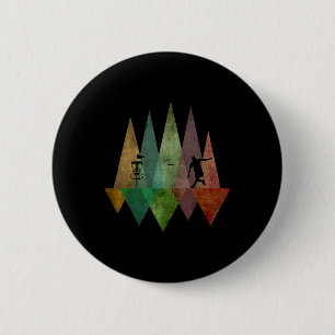 Cool gestileerde geometrische discgolf ronde button 5,7 cm