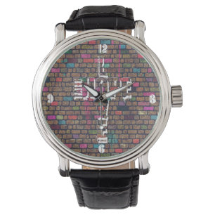 Cool geweldige Faith Love Hope graffiti Horloge