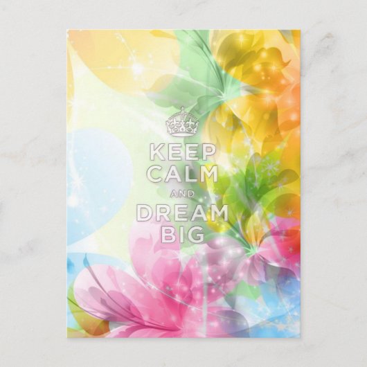 Cool geweldige trendy quote "Keep Calm and Dream B Briefkaart (Voorkant)
