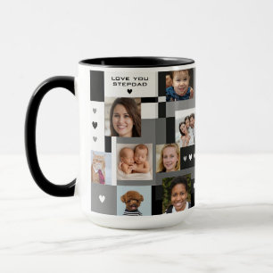 Cool Gezinsgeschenk 18 Foto's Ik Hou van Je Stiefv Mok