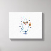 Cool Ghost Halloween vibes Canvas Afdruk (Voorkant)