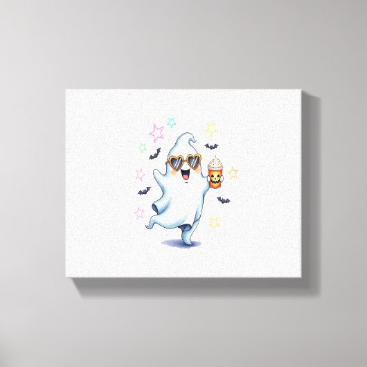 Cool Ghost Halloween vibes Canvas Afdruk (Voorkant)
