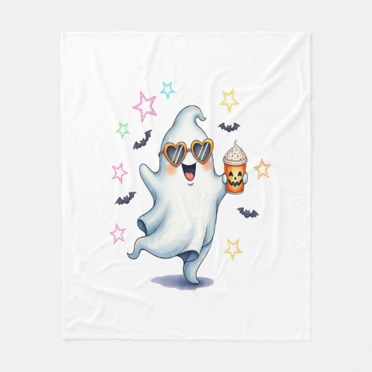 Cool Ghost Halloween vibes Fleece Deken (Voorkant)
