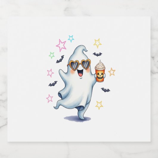 Cool Ghost Halloween vibes Sparkling Wijnetiket (Enkel label)