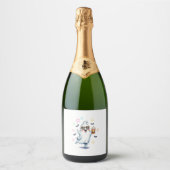 Cool Ghost Halloween vibes Sparkling Wijnetiket (Voorkant)