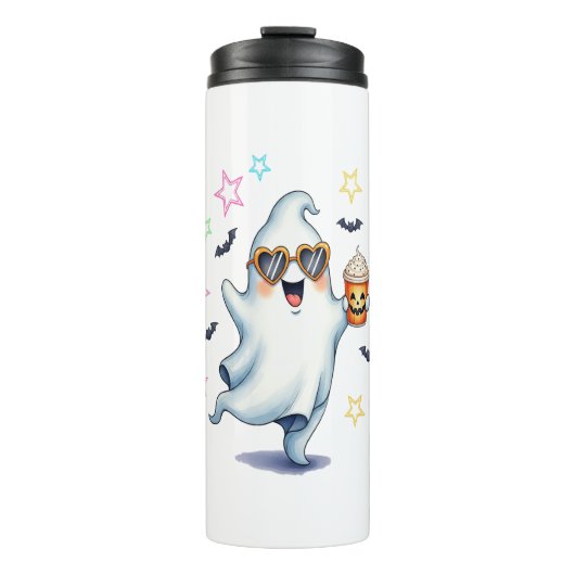 Cool Ghost Halloween vibes Thermosbeker (Voorkant)