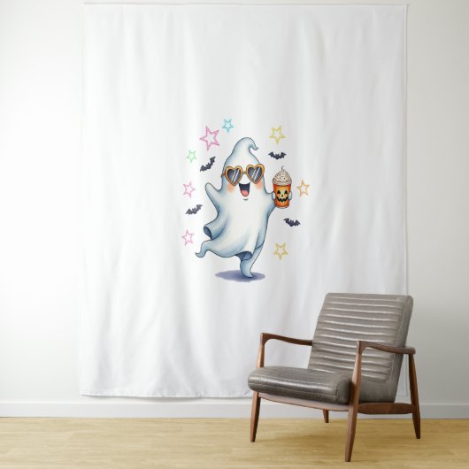 Cool Ghost Halloween vibes Wandkleed (In situ)