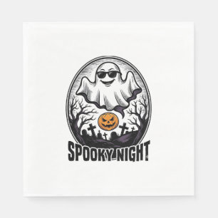 Cool Ghost Halloween Vintage Gravure T-shirt Kunst Servet