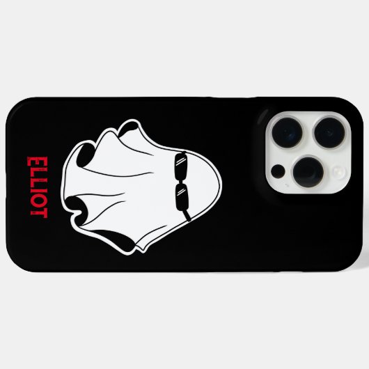 Cool Ghost met Zwarte Zonnebril Case-Mate iPhone Case (Achterkant (horizontaal))