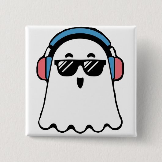 Cool Ghost Vierkante Button 5,1 Cm (Voorkant)
