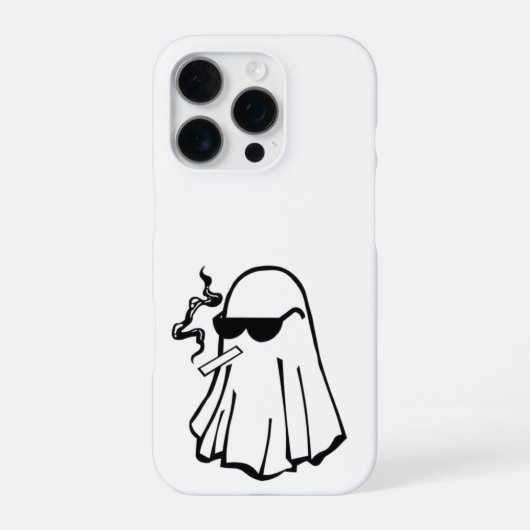 Cool Ghost with Cigarette – Halloween Phone Case iPhone Hoesje (Achterkant)