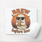 Cool Ghost with Coffee Halloween Mousepad Muismat (Met muis)