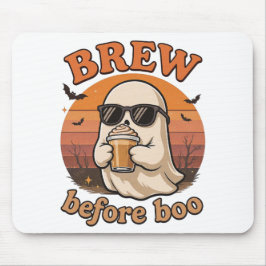 Cool Ghost with Coffee Halloween Mousepad Muismat