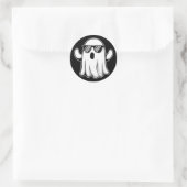 Cool Ghost with Sunglasses Ronde Sticker (Tas)
