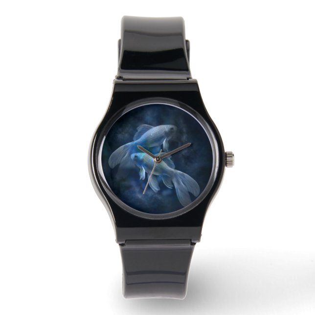 Cool Ghostly Goldfish Horloge (Voorkant)