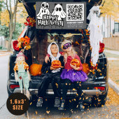 Cool Ghosts Happy Halloween QR Zakelijk Spandoek