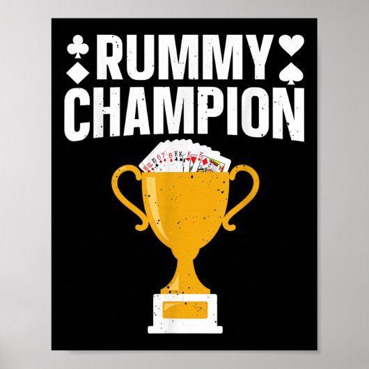 Cool Gin Rummy Design For Men Women Card Game Rumm Poster (Voorkant)