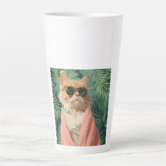 Cool Ginger Cat Vacation Vibes esthetisch Latte Mok