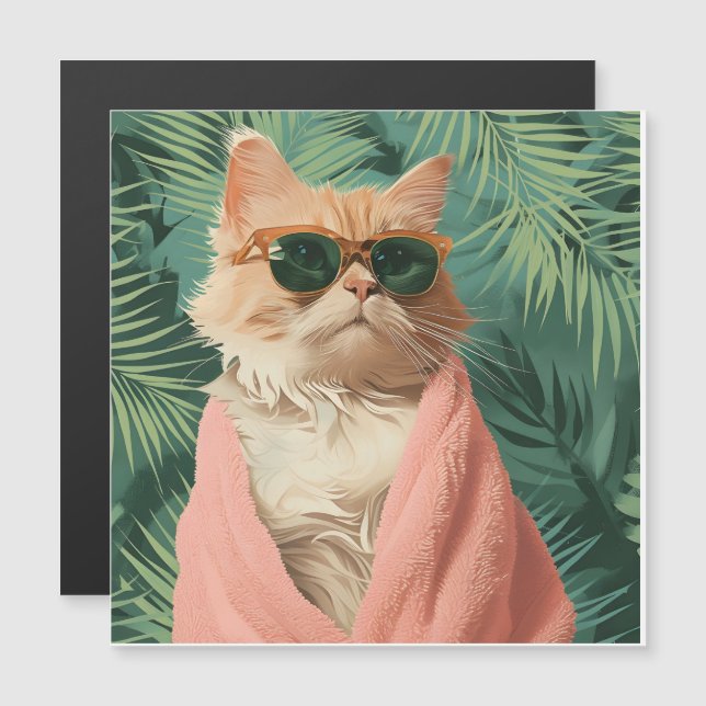 Cool Ginger Cat Vacation Vibes knoppendop (Voorkant / Achterkant)