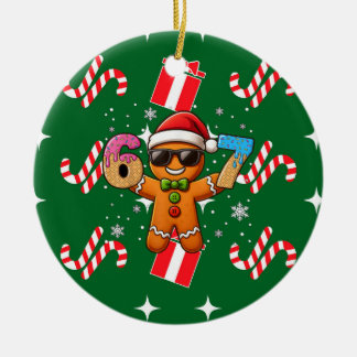 Cool Gingerbread 67 — Holiday Ice‑Cream Numbers Keramisch Ornament
