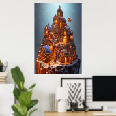 Cool Gingerbrood | AI Art. Poster (Thuiskantoor)