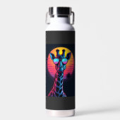 Cool Giraffe In Sunglasses Under Sunset Long Sleev Waterfles (Voorkant)
