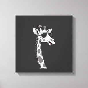 Cool Giraffe Kunst voor Mannen Vrouwen Kinderen Di Canvas Afdruk