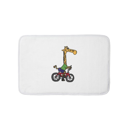 Cool Giraffe Rijden Fiets Badmat (Voorkant)