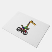 Cool Giraffe Rijden Fiets Deurmat (Schuin)