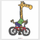 Cool Giraffe Rijden Fiets Sticker (Vel)