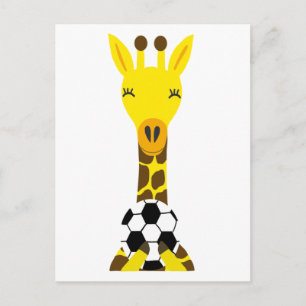 Cool Giraffe Spelen Voetbal Briefkaart