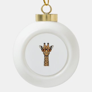 Cool Giraffe Zonnebril Vintage Graveer Shirt De Keramische Bal Ornament
