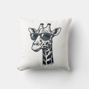Cool Giraffe Zonnebril Vintage Graveren T-Shirt_ Kussen