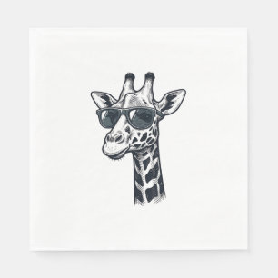 Cool Giraffe Zonnebril Vintage Graveren T-Shirt_ Servet