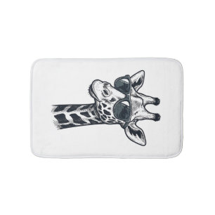 Cool Giraffe Zonnebril Vintage Gravering T-Shirt_ Badmat