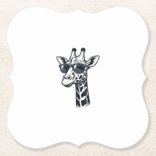 Cool Giraffe Zonnebril Vintage Gravure T-Shirt_ Kartonnen Onderzetters