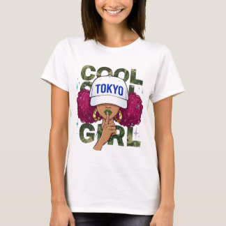 Cool Girl Tokyo honkbalpet camouflage typografie T-shirt