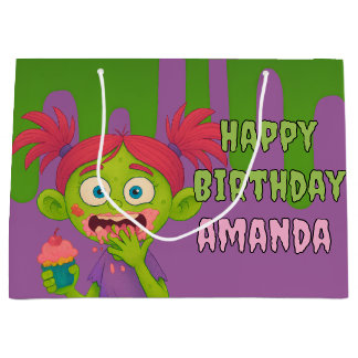 Cool Girl Zombie Reversible Gift Bag Groot Cadeauzakje
