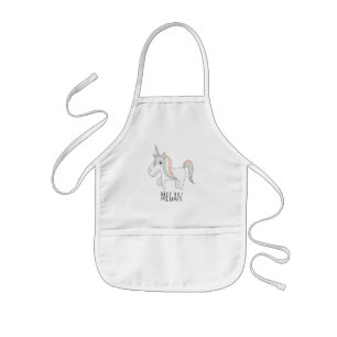 Cool Girl's Doodle Magical Unicorn met naam Kinder Schort