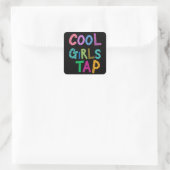 Cool Girls Tap Danser Vrouwen Kinder Vierkante Sticker (Tas)