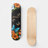 Cool Girly Bloemen Vlinder Schaats Deck Skateboard (Voorkant)