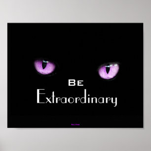 Cool Girly Motivatie Inspirerend Eyes of Cat Poster