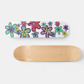 Cool Girly Retro Flower Power Skateboard (Horizontaal)