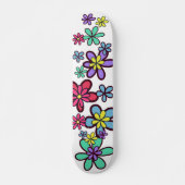 Cool Girly Retro Flower Power Skateboard (Voorkant)