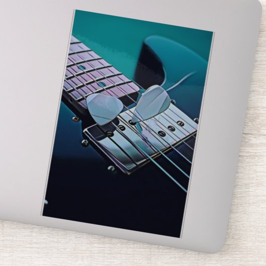 Cool gitarist gift sticker (Detail)
