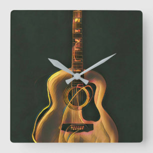 Cool gitarist gift vierkante klok