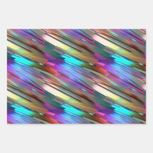 Cool glanzend kleurrijk chroom blauw groen goud pa inpakpapier vel (Voorkant 3)