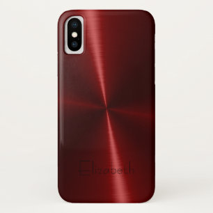 Cool glanzend radiaal stalen metaal iPhone x hoesje