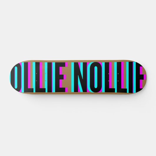 Cool Glitch Brown Ollie Nollie Skateboard Deck (Horizontaal)