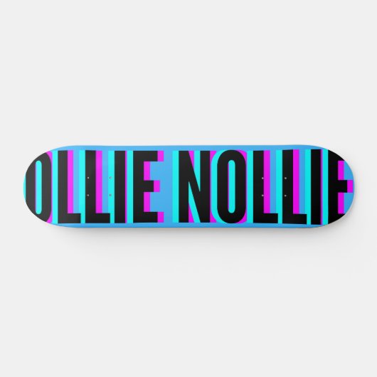 Cool Glitch Light Blue Ollie Nollie Skateboard (Horz)